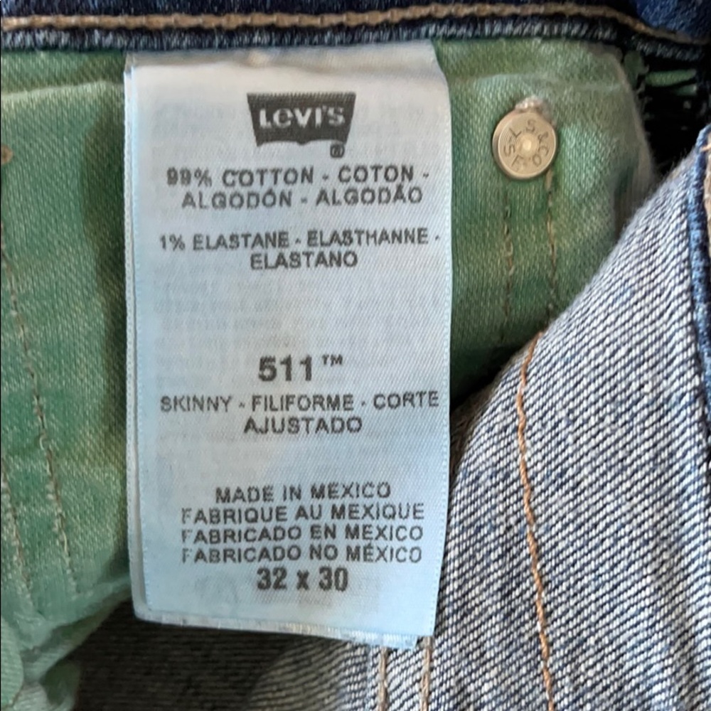 Levi’s 511 Button Double Layer Crotch Size 32x30 - image 6